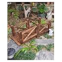 Wooden Garden Bridge, Wood Garden Bridge, Decorative Pond Bridge with Side Rails, Backyard Farm Creek Footbridge