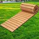 Wooden Garden Pathway Outdoor Roll Up Walkway Cedar Wood
