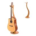 Wooden Guitar Stand Floor - Handmade Bamboo Guitar Music Stands for Acoustic Guitar Players, Wood Guitars Holder with Hanger for Electric Guitar, Banjo (Bamboo)