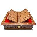 Wooden Hand Carved HOLY Book Stand and Box for Quran, Bible .Geeta,Guru Granth Sahib