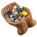 Wooden Hands Bowl, Crystal Display, Rock Display, Natural, Medium
