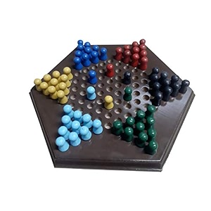 wooden indian chinese checkers board game for 3 and above