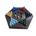 Wooden Indian Chinese Checkers Board Game for 3 and above