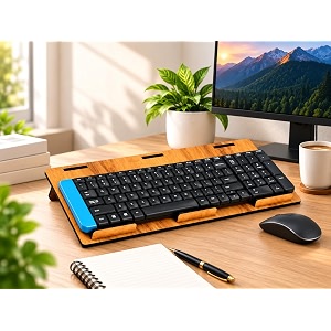 wooden keyboard stand for desk computer keyboard riser amp holder ergonomic desktop keyboard shelf for home office study table amp workstation