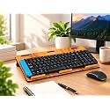 Wooden Keyboard Stand for Desk, Computer Keyboard Riser & Holder, Ergonomic Desktop Keyboard Shelf for Home Office, Study Table & Workstation