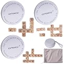 Wooden Letter Dice Word Game Set – 3-Set (12, 15 & 18), Crossword Word Game for Adults, Spelling Game with Storage Bag & Travel Carry Pouch