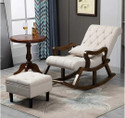 wooden luxury Rocker Rocking Chair with footrest Recliner Relaxing 1 Seater Rocking Chairs Solid Wood 1 Seater Rocking Chairs