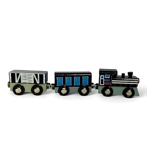 wooden magnetic train set 4 pieces educational toy for boys and girls skill-building magnetic wooden trains  deluxe railway set for toddlers kids boys and girls magnetic train style - 1