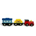 Wooden Magnetic Train Set, 3 Pieces, Educational Toy for Boys and Girls. Skill-Building Magnetic Wooden Trains | Deluxe Railway Set for Toddlers Kids Boys and Girls (Magnetic Train Style - 12)