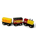 Wooden Magnetic Train Set, 3 Pieces, Educational Toy for Boys and Girls. Skill-Building Magnetic Wooden Trains | Deluxe Railway Set for Toddlers Kids Boys and Girls (Magnetic Train Style - 13)