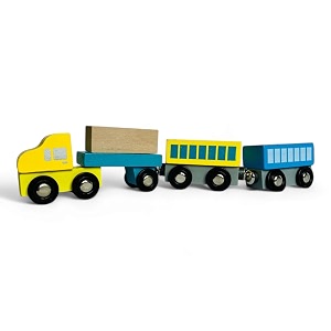 wooden magnetic train set 4 pieces educational toy for boys and girls skill-building magnetic wooden trains  deluxe railway set for toddlers kids boys and girls magnetic train style - 5