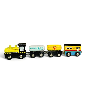 wooden magnetic train set 4 pieces educational toy for boys and girls skill-building magnetic wooden trains  deluxe railway set for toddlers kids boys and girls magnetic train style - 10