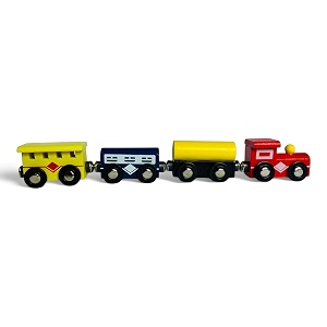 wooden magnetic train set 4 pieces educational toy for boys and girls skill-building magnetic wooden trains  deluxe railway set for toddlers kids boys and girls magnetic train style - 6