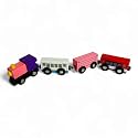 Wooden Magnetic Train Set, 4 Pieces, Educational Toy for Boys and Girls. Skill-Building Magnetic Wooden Trains | Deluxe Railway Set for Toddlers Kids Boys and Girls (Magnetic Train Style - 3)