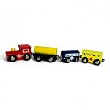 Wooden Magnetic Train Set, 4 Pieces, Educational Toy | Skill-Building Magnetic Wooden Trains | Deluxe Railway Set for Toddlers Kids Boys and Girls (Magnetic Train Style - 2)