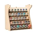 Wooden Model Paint Organizer, Paint Rack with MDF Material for 35 Paint Bottles, Craft Paint Holder Suitable for Tamiya/Vallejo/Citadel, GK11 (Can be combined with other GK style)