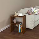 Enigmatic Woodworks Wooden Modern End Table, Home Decor for Living Room Plant Stand, Bed Side Table I Finish-Suede DIY 14x9x18inch