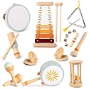 Wooden Musical Instruments Set for Kids,Music Toy with Xylophone, Drum, Maracas, Educational Percussion Set, Gift for Boys and Girls