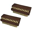 Wooden Nail Brush Cleaner with 100% Natural Boar Bristles Brown