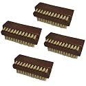 Wooden Nail Brush Cleaner with 100% Natural Boar Bristles Brown