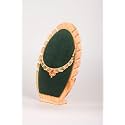 Wooden Necklace Display Stand with Rexine Soft Mat, Detachable Oval Tabletop Jewelry Display Boards for 12 Necklaces, Bamboo Necklace Organizer Holder, 10.4x6.3x2.8 Inches (Forest Green)