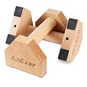 Wooden Parallettes Bars, 2 PCS Push Up Bars with Non-Slip Base