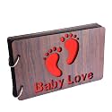 Wooden Photo Album ScrapbookBaby Love26cmx16cmx4cmBrownSet 1