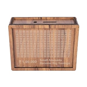 wooden piggy bank for kids amp adults coin box with carved design savings box mini bank donation box smart money box wooden coin box money saver piggy bank with numbers 2