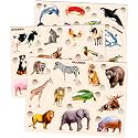Wooden Puzzles for Toddlers 1-3 - 3 Montessori Kid Puzzles Ages 2-4
