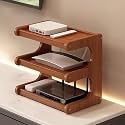 Wooden Router Shelf, Home Media Storage Cabinet, Storage Box WiFi Desktop, Cable Management Hider, Plug, Internet Cables, Devices Etc(Third Layer 50cm/19.6in.)