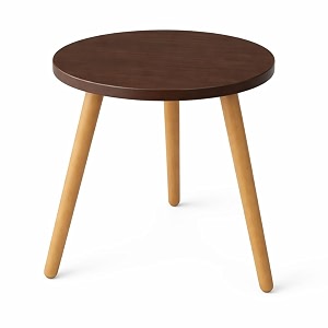 Wooden Small Coffee Table | Side Table | Multipurpose Table | End Table | Stool for Living Room & Bedroom | Table with Wooden Legs | Round Sturdy & Pl