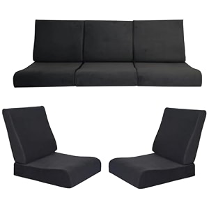 wooden sofa cushion full set of 10 for 5 seater 55 density pu foam amp fully customizable-cushion for wooden sofa with washable fabric and inner fabric 311 grey