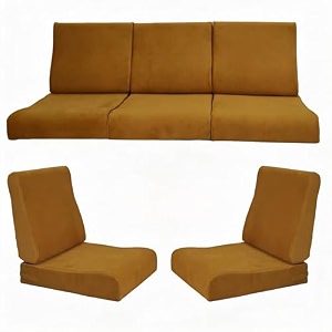 wooden sofa cushion full set of 10 for 5 seater 55 density pu foam amp fully customizable-cushion for wooden sofa with washable fabric and inner fabric 311 yellow