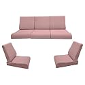 Wooden Sofa Cushion Full Set of 10 for 5 Seater, 55 Density PU Foam, &amp; Fully Customizable-Cushion for Wooden Sofa with Washable Fabric and Inner Fabric 3+1+1 (Dusty Rose)