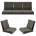 Wooden Sofa Cushion Full Set of 10 for 5 Seater, 55 Density PU Foam, &amp; Fully Customizable-Cushion for Wooden Sofa with Washable Fabric and Inner Fabric 3+1+1 (Brown)