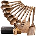 Wooden Spoons for Cooking, 10-Piece Acacia Wood Cooking Utensil Set
