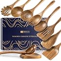 Wooden Spoons for Cooking, 10-Piece Acacia Wood Utensil Gift Set