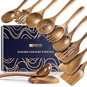 Wooden Spoons for Cooking, 11-Piece Acacia Wood Utensil Gift Set