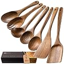 Wooden Spoons for Cooking, 7-Piece Acacia Wood Cooking Utensil Set