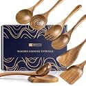 Wooden Spoons for Cooking, 8-Piece Acacia Wood Utensil Gift Set
