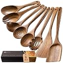 Wooden Spoons for Cooking, 8-Piece Acacia Wood Cooking Utensil Set