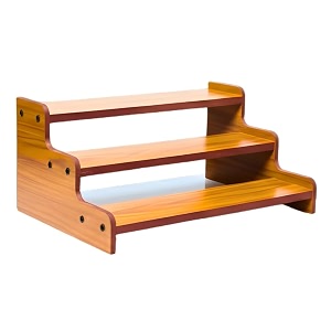 wooden storage shelf  multipurpose organizer rack for home kitchen amp living room brown