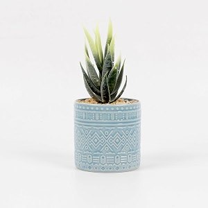 wooden street beamify artificial flower with ceramic pot for home amp office decor  faux floral arrangement for tabletop amp shelves  maintenance free realistic artificial plant  aqua blue