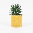 Wooden Street Beamify Artificial Flower with Ceramic Pot for Home &amp; Office Decor | Faux Floral Arrangement for Tabletop &amp; Shelves | Maintenance Free Realistic Artificial Plant | Yellow