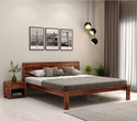 Wooden Street Floria Bed | Premium Sheesham Wood Bed Without Storage Solid Wood King Bed, 205.4 cm x 187.9 cm (6.74 ft x 6.16 ft) (Finish Color - Honey Finish, Delivery Condition - Knock Down)