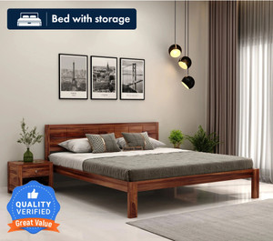 wooden street floria bed  premium sheesham wood bed without storage solid wood queen bed 2054 cm x 160 cm 674 ft x 525 ft
