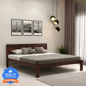 Wooden Street Floria Bed | Premium Sheesham Wood Bed Without Storage Solid Wood Queen Bed, 205.4 cm x 160 cm (6.74 ft x 5.25 ft)