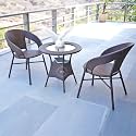 Wooden Street Sienna Outdoor Seating Chairs and Table Set, Garden Patio Coffee Table Set, Outdoor Balcony Wicker Furniture (Dark Brown, 2 Seater)