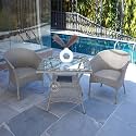 Wooden Street Vatican 2 Seater Large Outdoor Set | Garden Patio Table Set with Storage, Outdoor Balcony Wicker Furniture | Table- 24 L x 24 W x 25 H Inches &amp; 2 Chairs 23 L x 24 B x 31 H Inches | Brown