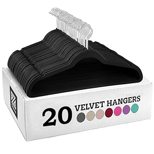 wooden suit hangers pack of 20 with non slip pants bar - smooth finish solid wood coat hanger with 360 swivel hook and precisely cut notches for camisole jacket pant dress clothes hangers